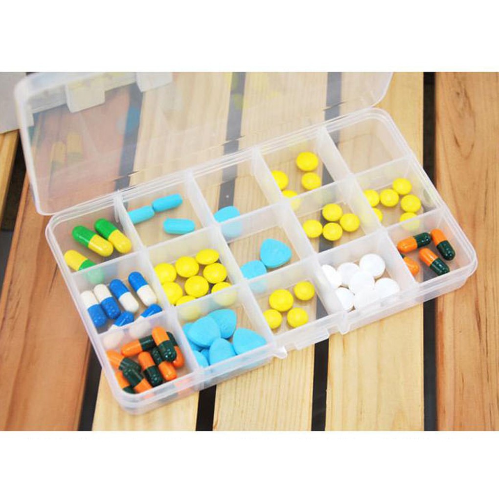 15 Slots Adjustable Jewelry Storage Box Case Organizer Beads