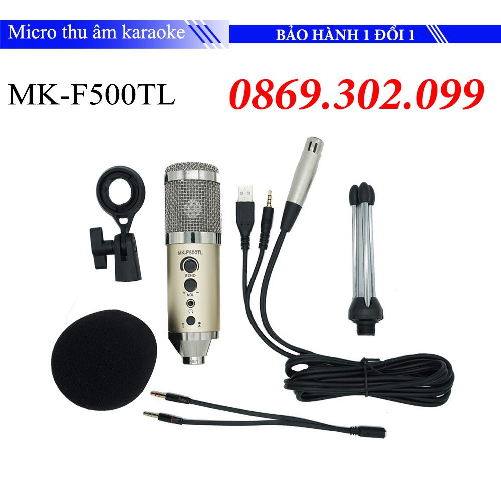 [Mã ELHACE giảm 4% đơn 300K] Micro thu âm karaoke 3 trong 1 MK-F500TL