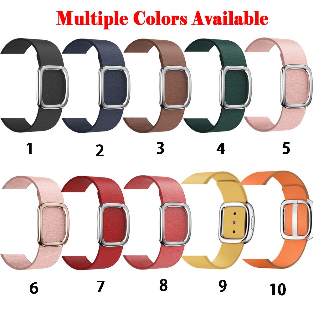 Vòng đeo tay bằng da có khóa hiện đại dành cho Apple Watch 38mm 42mm 40mm/44mm iWatch Series 6/SE/5/3/2/1 38mm 42mm