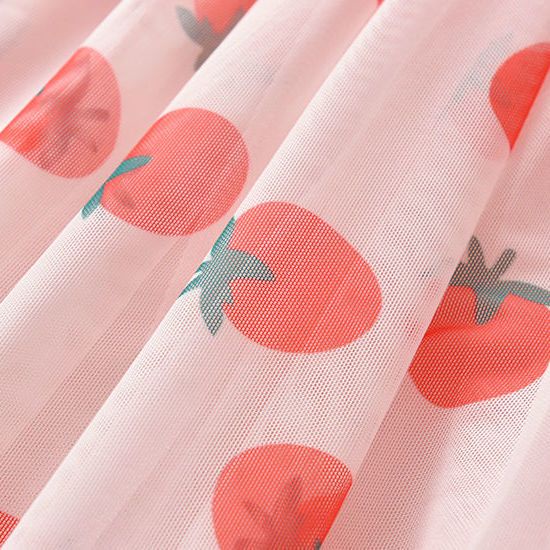 Đầm Công Chúa Phối Lưới In Họa Tiết Dâu Tây Ngọt Ngào Thời Trang Mùa Hè Hàn Quốc 202