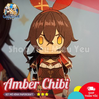 [CÓ CLIP] Mô Hình DIY Amber Chibi – Genshin Impact KIT Papercraft Cao Cấp