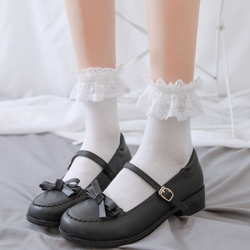 Đôi vớ lưới ngắn màu sắc ngọt ngào đơn giản phong cách lolita Nhật Bản thời trang dành cho nữ