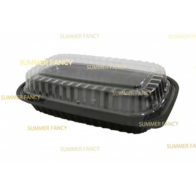 10 Hộp nhựa đựng cơm phần sushi mứt, cơm, bánh phối đế đen HT17 - Plastic box