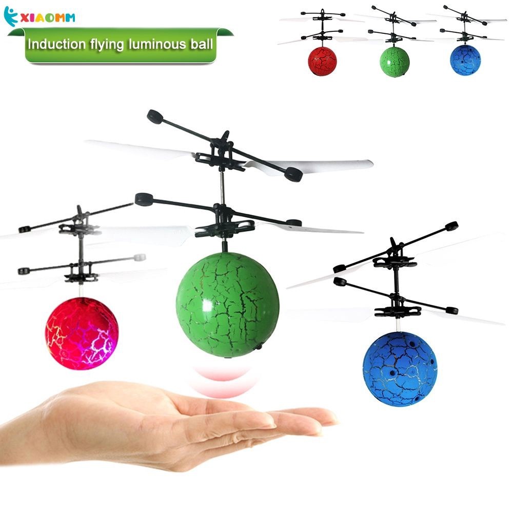 Bóng Bay Cảm Ứng, Máy Bay Trực Thăng Pha Lê Cảm Biến Quả Cầu Bay Ma Thuật Phát Sáng LED Cảm Ứng Đồ Chơi Máy Bay Đồ Chơi