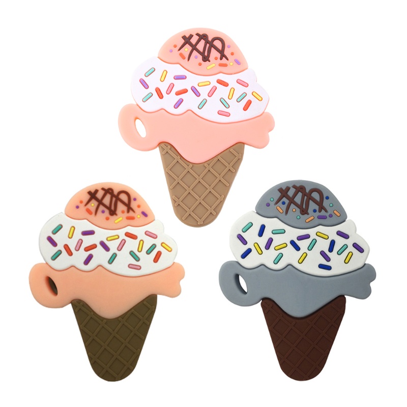 Đồ Chơi Ngậm Mọc Răng Giảm Đau Hình Cây Kem Bằng Silicon Dễ Thương Cho Bé Sơ Sinh