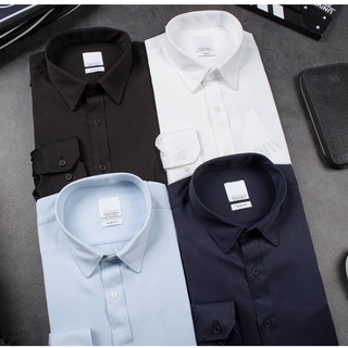 Áo sơ mi nam dài tay cổ bẻ VNXK vải lụa gân 4 chiều , Áo so mi công sở đi làm Jan Store