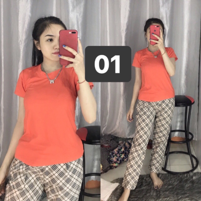 Đồ bộ áo thun thái quần kaki co giãn | BigBuy360 - bigbuy360.vn