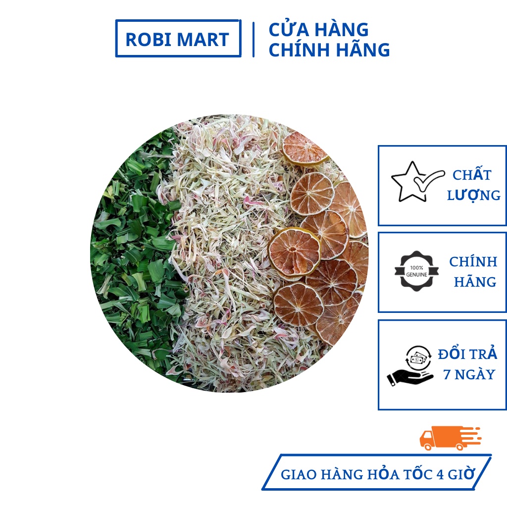 Trà chanh sả lá dứa Robimart hộp 110gram detox tăng cường sức khỏe