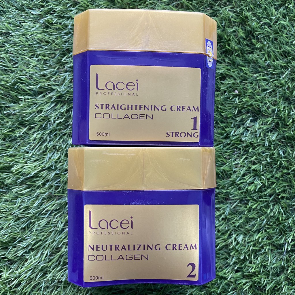 Thuốc duỗi tóc Collagen Lacei cao cấp siêu bóng mềm 500mlx2