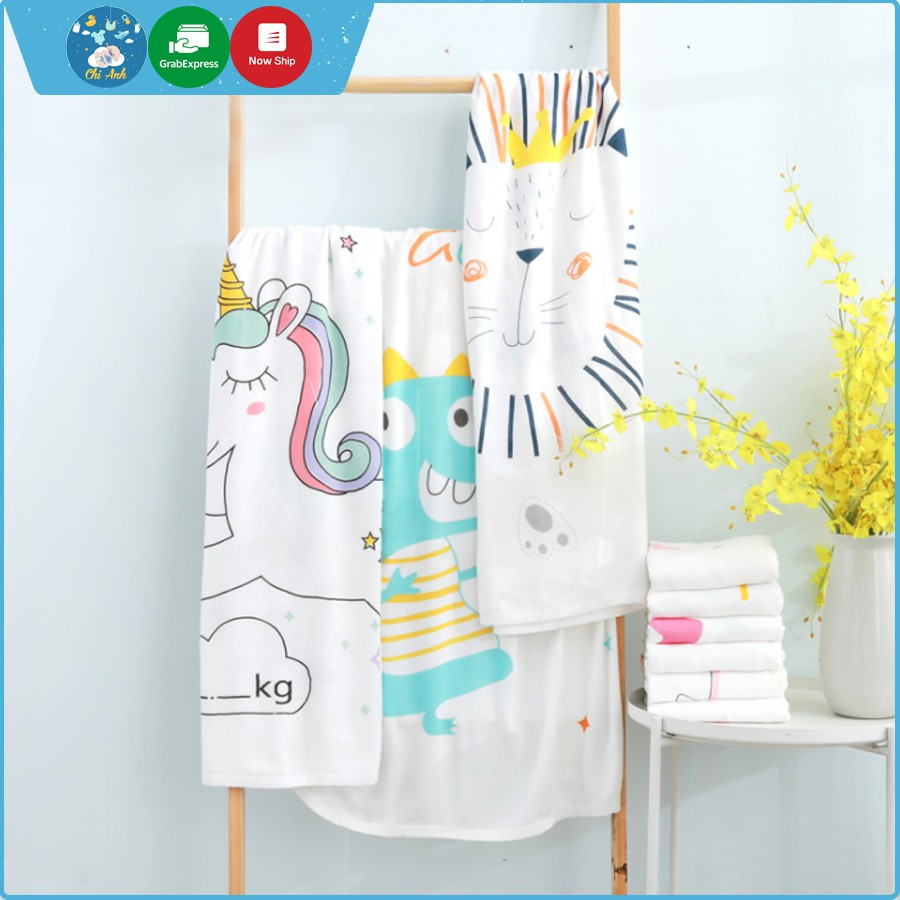 Chăn hè cho bé - Chăn cho bé đi học bằng cotton sợi tre mỏng nhẹ mềm mát 1m×1m 💝 FREESHIP 💝