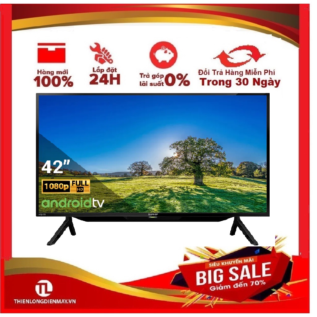 2T-C42BG1X -MIỄN PHÍ CÔNG LẮP ĐẶT Android Tivi Sharp 42 inch 2T-C42BG1X