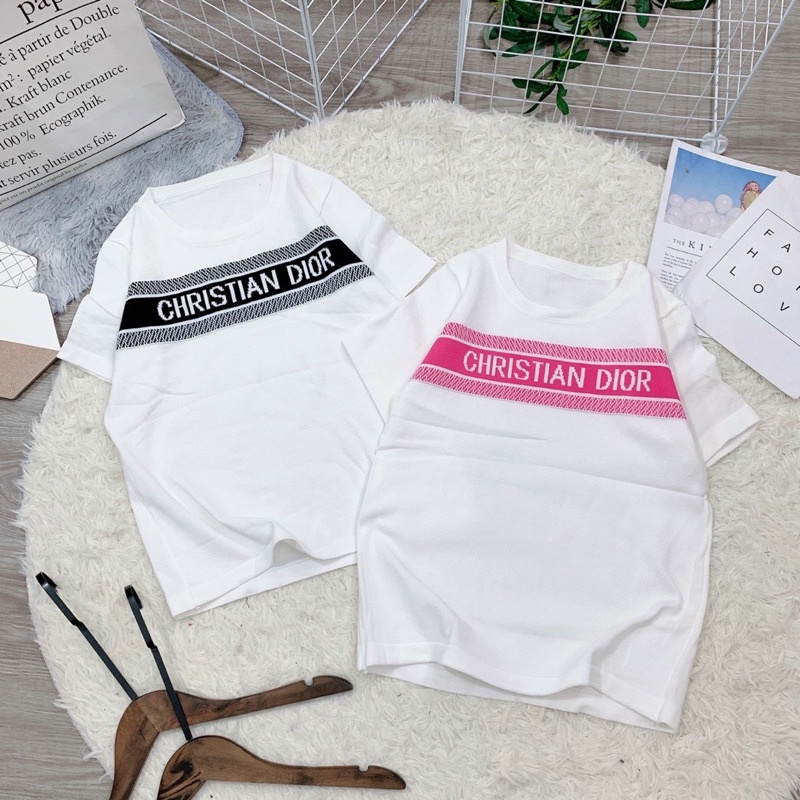 Áo thun len cổ tròn DIOR