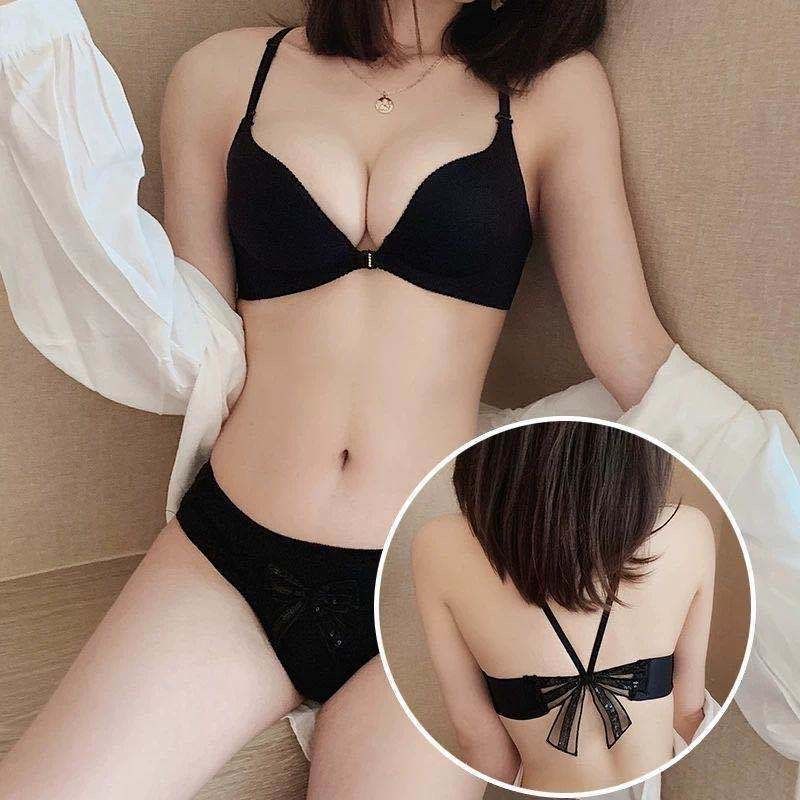 Áo lót nâng ngực dày dặn có nút cài phía trước và hình nơ sau lưng cho nữ