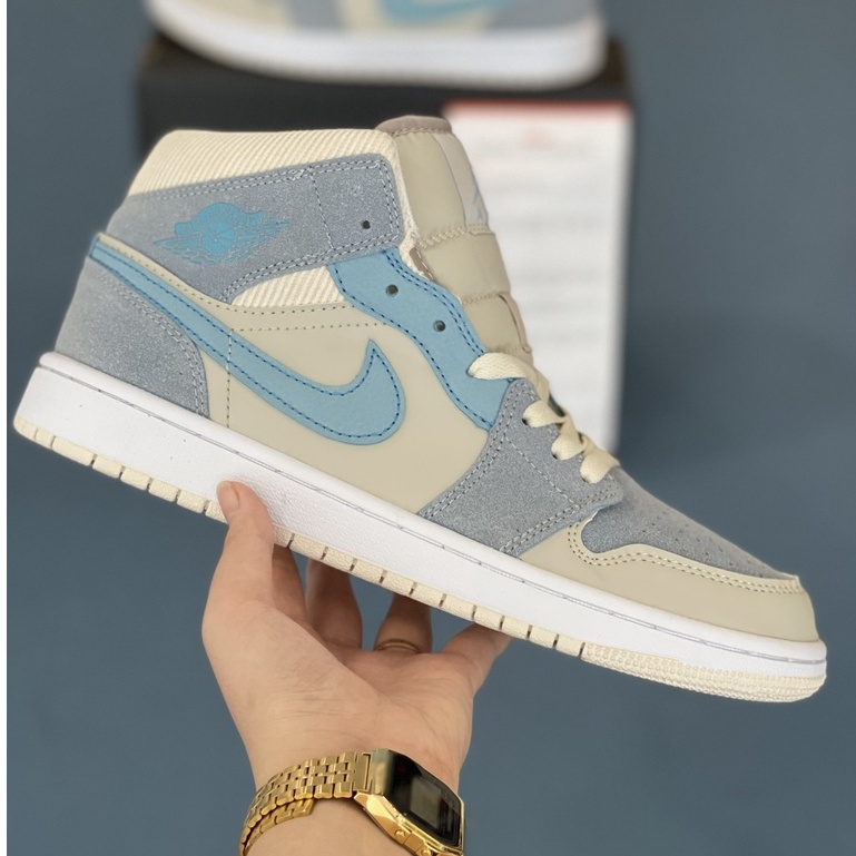 [More&amp;More] Giày Sneaker Jordan 1 Mid &quot;Taro Cream&quot; x OG chất lượng nguyên bản MSN7271