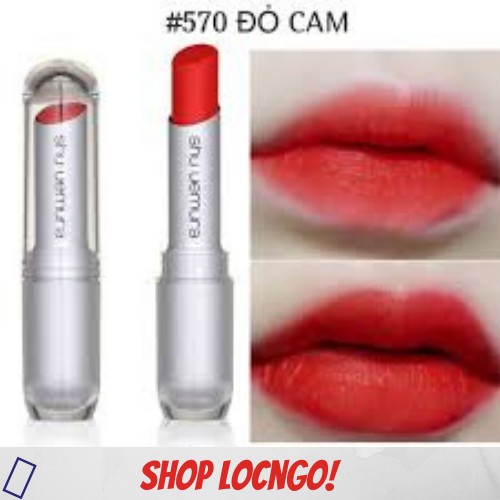 Son SHU Uemura  Nhật Bản - Màu Đỏ Cam 570, Màu cam cháy 585, Màu  hồng dâu 354-3.4g by Shop LocNgo