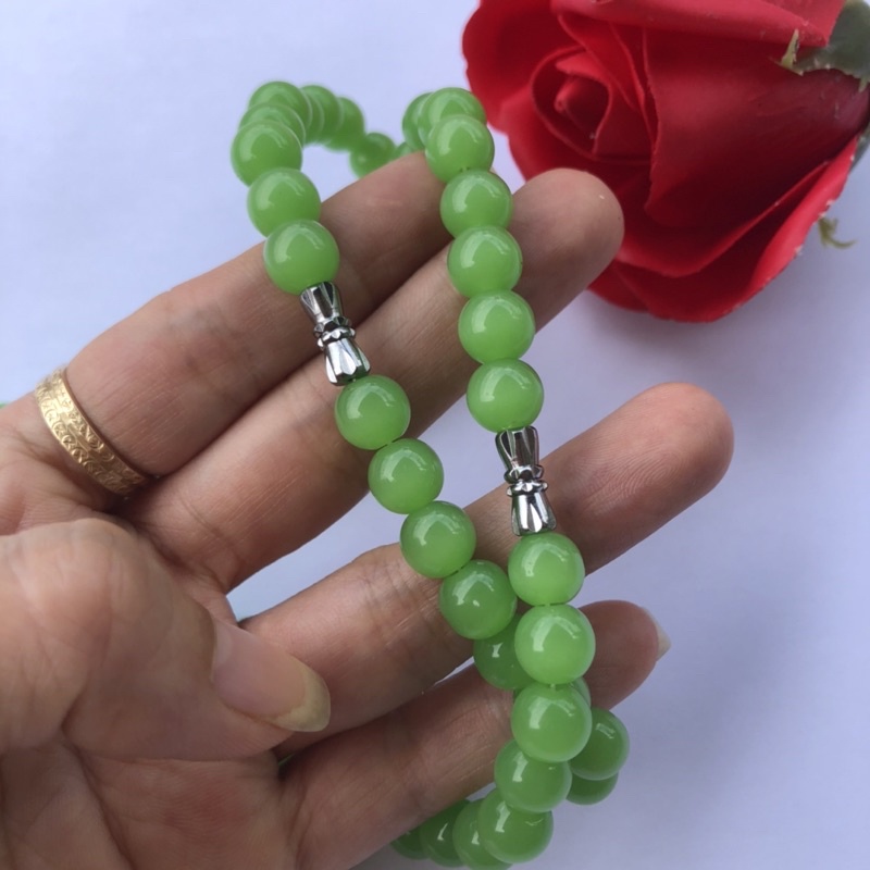 Chuỗi Hạt Vòng Cổ Đá Xanh Mặt Phật Quà Tặng Ý Nghĩa Cho Các Mẹ, Các Bà Đeo Đi Chùa Hoặc Các Dịp Lễ Cực Đẹp ạ