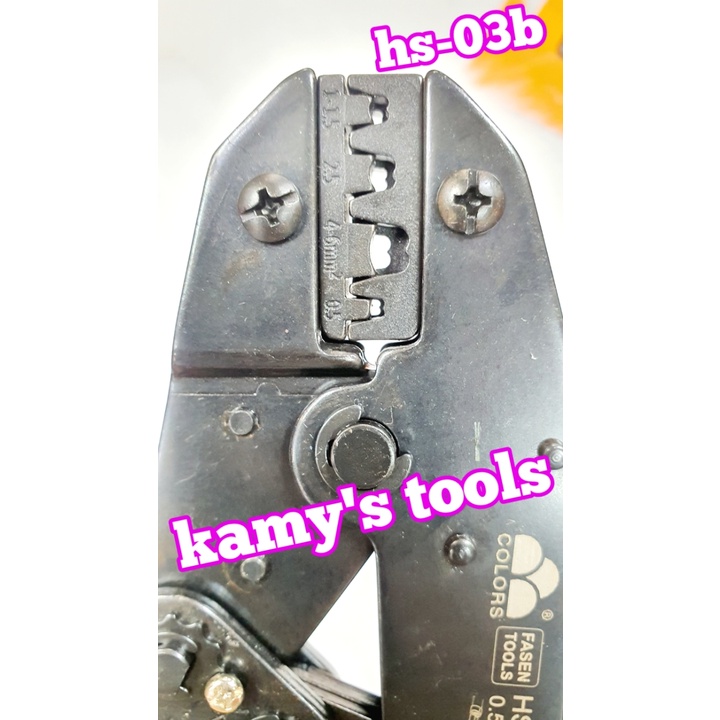 Kìm bấm cos ghim Fasen HS-03B có 4 lỗ dài 230mm bấm 0.5-6mm2, kềm bấm cos ghim