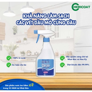 Nước ion Kiềm xịt khuân, tẩy đa năng Clean Shu Shu An toàn cho Trẻ KHÔNG HÓA CHẤT Nhập khẩu Nhật Bản