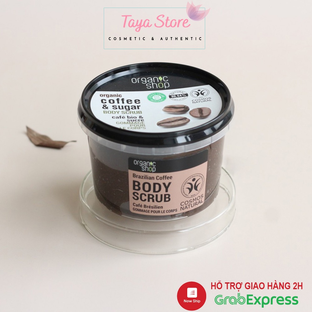 Tẩy da chết body Organic Shop Hương Mật Ong Quế, Hoa Hồng và Cỏ Chanh Body Scrub 250ml Made in EU Estonia | BigBuy360 - bigbuy360.vn