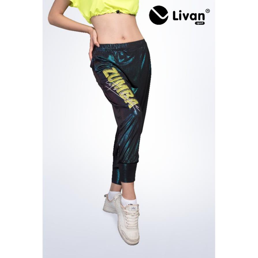 Quần Nhảy Zumba Nữ LIVAN SPORT Ánh Xanh Tím Lấp Lánh 2021