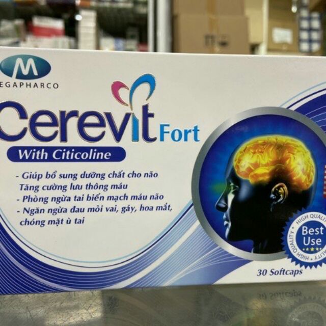 Cerevit Fort - Viên bổ não tuần hoàn não tốt (hộp 30 viên)