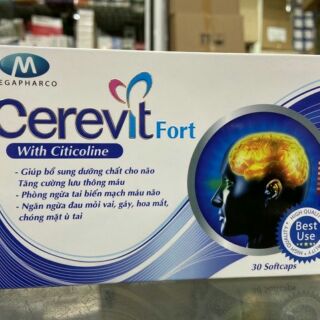 Cerevit Fort - Viên bổ não tuần hoàn não tốt (hộp 30 viên)