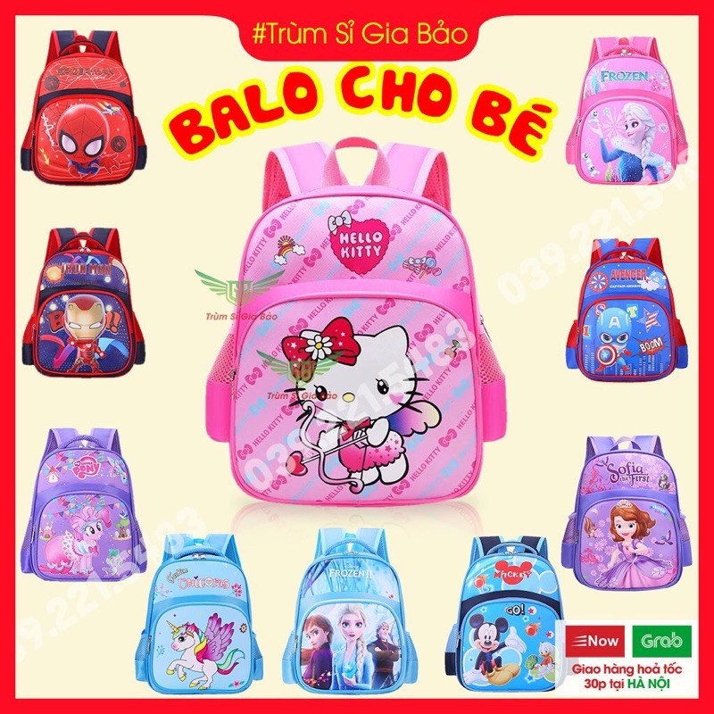 Balo Cho Bé Mẫu Giáo Bé Gái Bé Trai SIZE 32 *24 CM  Balo Trẻ Em Đi Học Hoạ Tiết Hoạt Hình Dễ Thương.