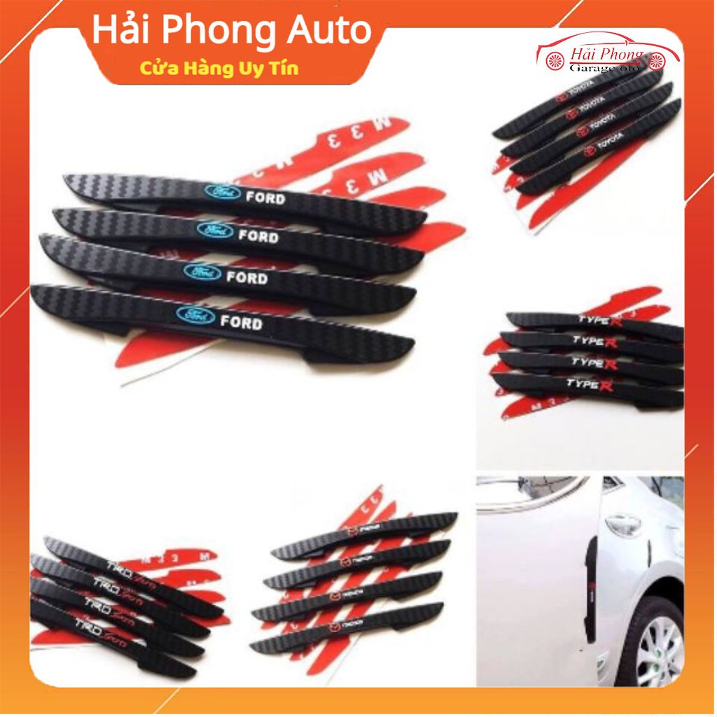 Combo 4 miếng nẹp tay cửa chống va đập ô tô in logo hãng FORD