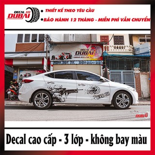 Tem dán sườn xe elantra bắn súng cực chất