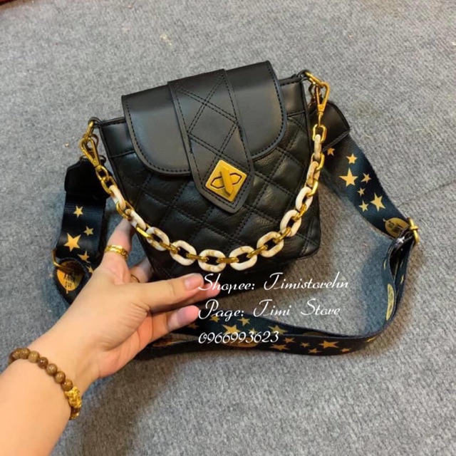 [Mã WAST10K giảm 10K đơn từ 50k] TÚI KHOÁ XOAY TRẦN TRÁM PHỐI XÍCH DÂY BẢN TO