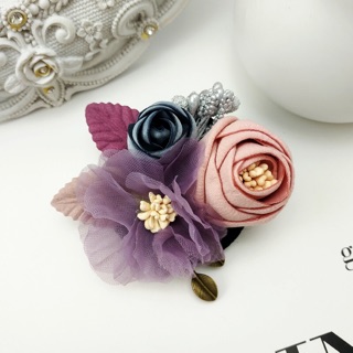 Cài áo Hoa Trà bằng vải lụa handmade - mã 81