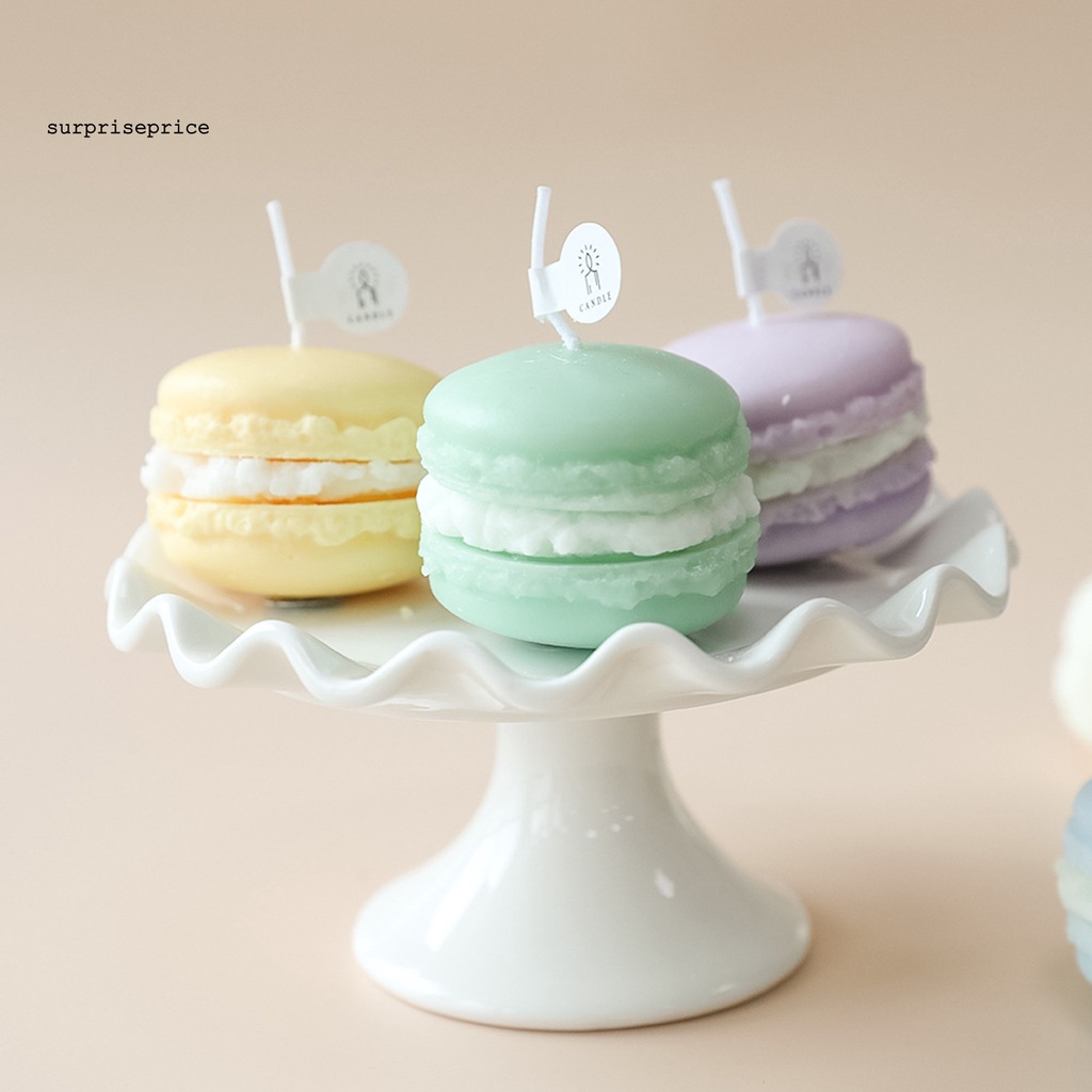 【H】Nến Thơm Trang Trí Hình Bánh Macaron Sáng Tạo Đẹp Mắt