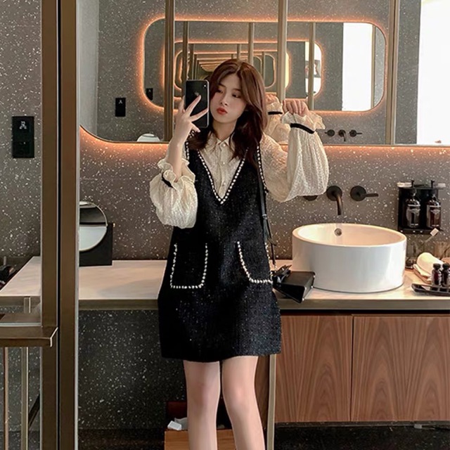 M-4XL Đầm phối yếm có bigsize
