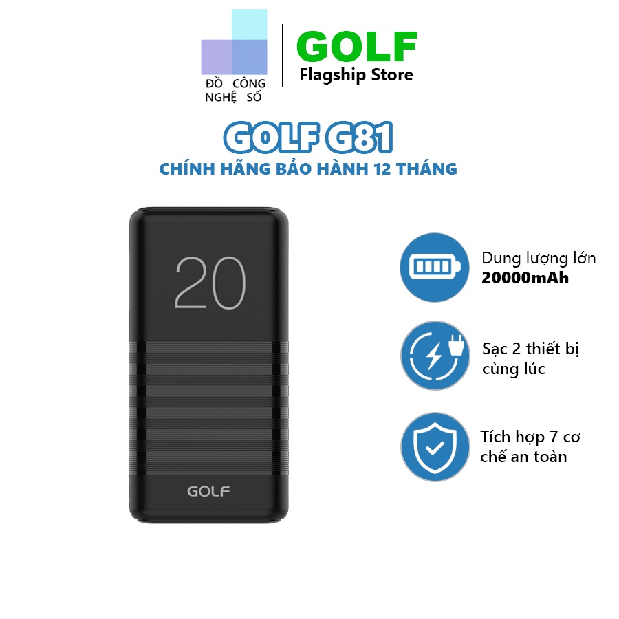 Pin sạc dự phòng Golf Candy G81 20000mAh/3.7V (New)