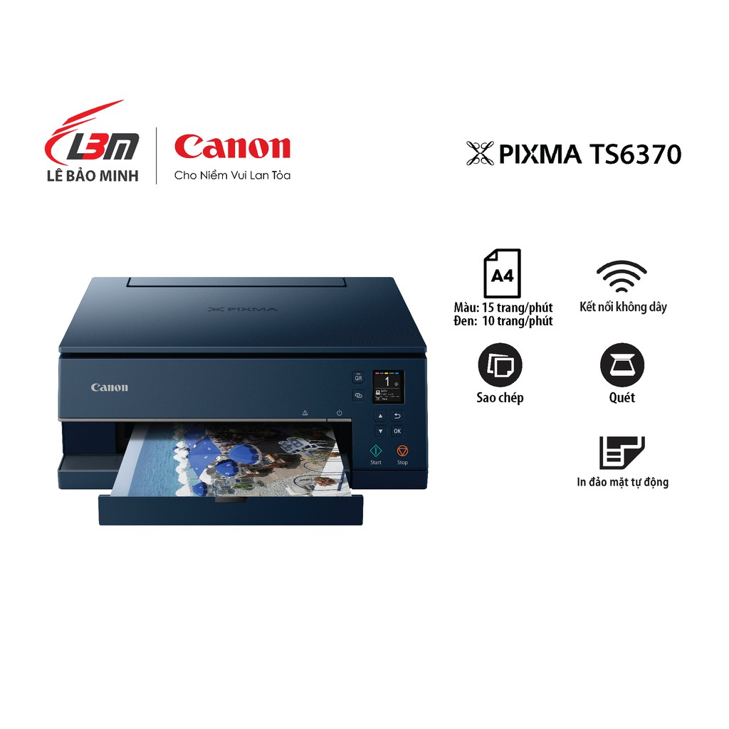 [Mã ELCL12 giảm 9% đơn 300K] Máy In Phun Đa Chức Năng Canon TS6370- Chính hãng