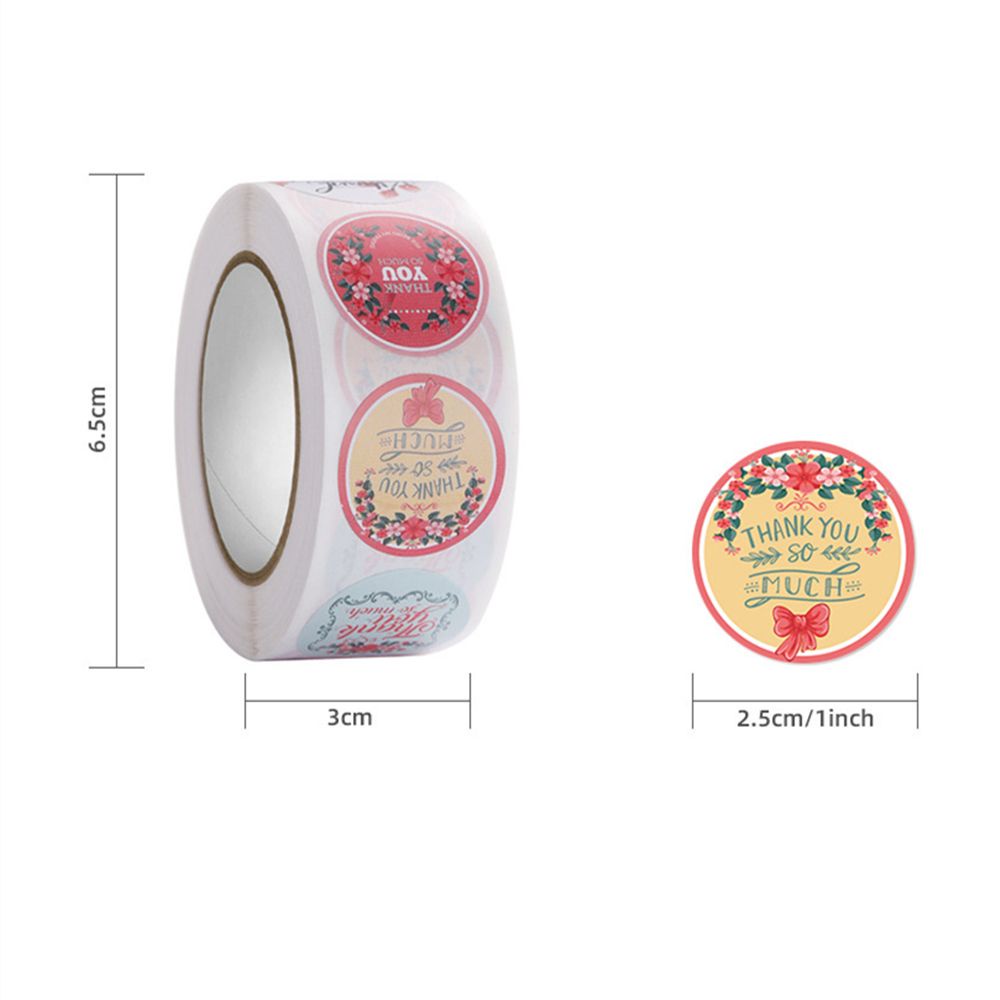 Cuộn 500 Nhãn Dán Hình Tròn In Chữ Thank You Dùng Để Trang Trí Sổ Tay/Nhật Ký