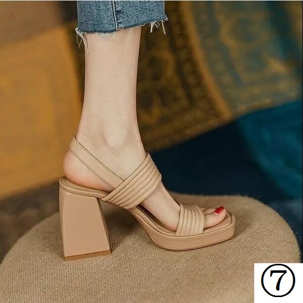 Giày Cao Gót Sandal Da Mềm Đế Dày Chống Thấm Nước Thời Trang Mùa Hè 2022