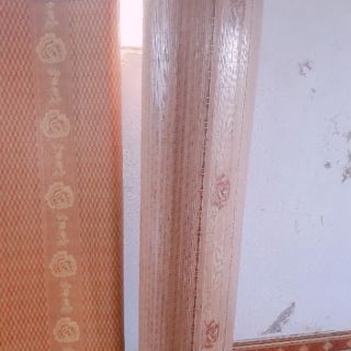 Chiếu trúc tăm vân gỗ đế lụa  - TGS23