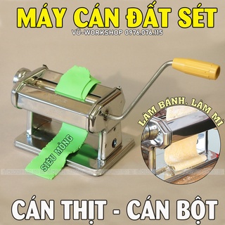 Máy cán đất sét siêu mỏng, làm hoa đất sét, váy áo - Máy cán đa năng - cán bột, cán thịt, mực cá