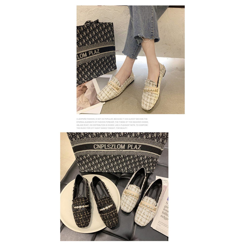 [ Mã 66CBSALE giảm 30K đơn 200K] Giày Lười Bệt Dạng Ô Lưới Đơn Giản Đa Năng Đính Kim Tuyến Lấp Lánh Thời Trang Cho Nữ | BigBuy360 - bigbuy360.vn