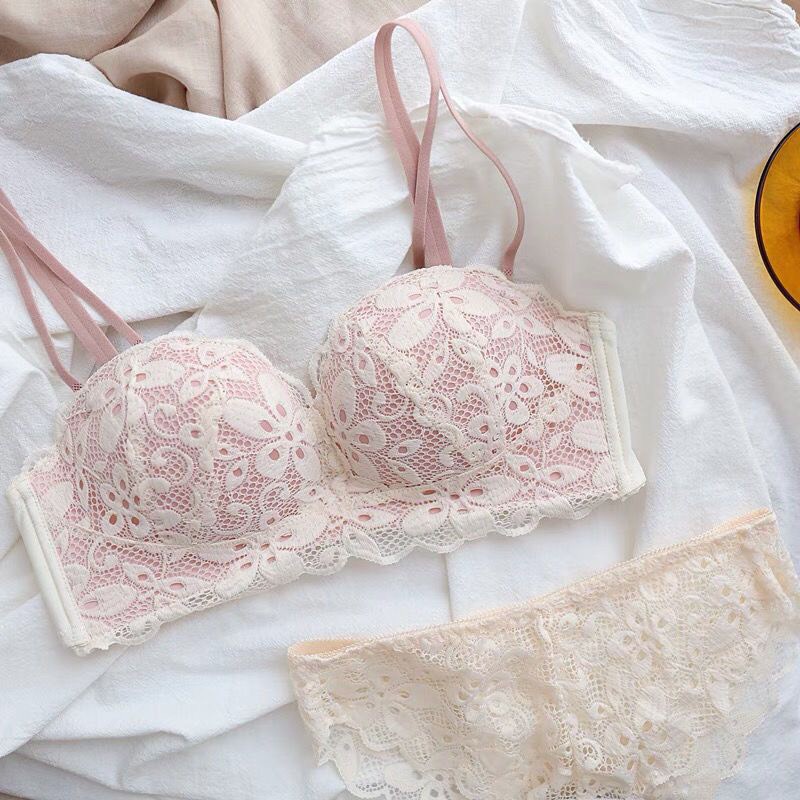 Áo lót nữ su đúc cao cấp CharrmAiry áo ngực ren sexy, cúp ngực quả ngang có đệm nâng ngực bàn tay không gọng hoa nổi | BigBuy360 - bigbuy360.vn