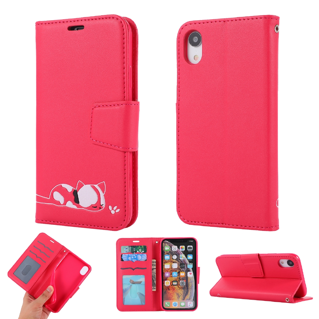 Bao da điện thoại dập nổi hình mèo con cho Iphone XR 11 Pro | BigBuy360 - bigbuy360.vn