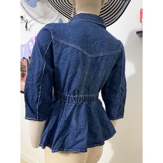 Áo Jeans tay dài ôm eo size M