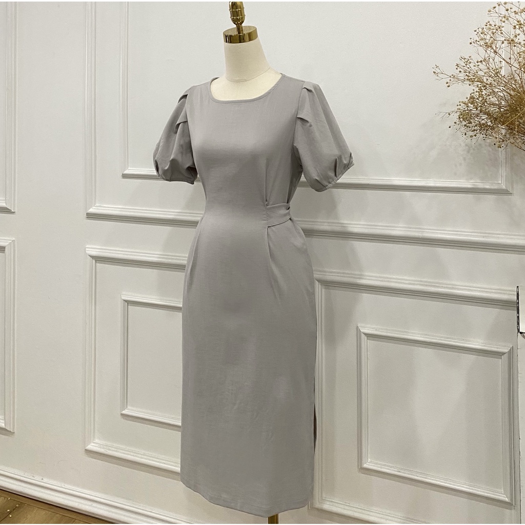 Đầm suông nữ dáng dài , thắt nơ lưng TK FASHION - DK589