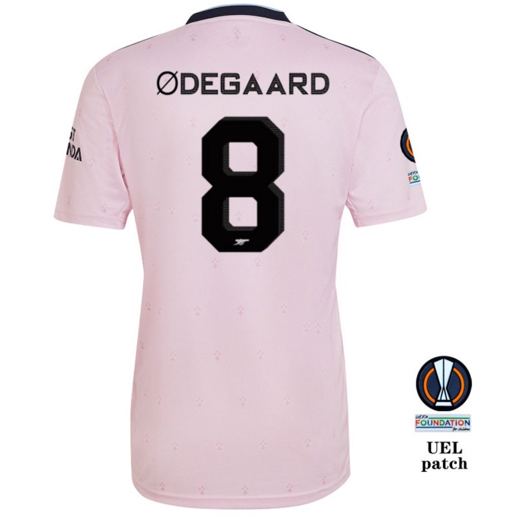 Áo Thun Số 22-23 Arsenal Sân Khách Màu Hồng Size s-4xl