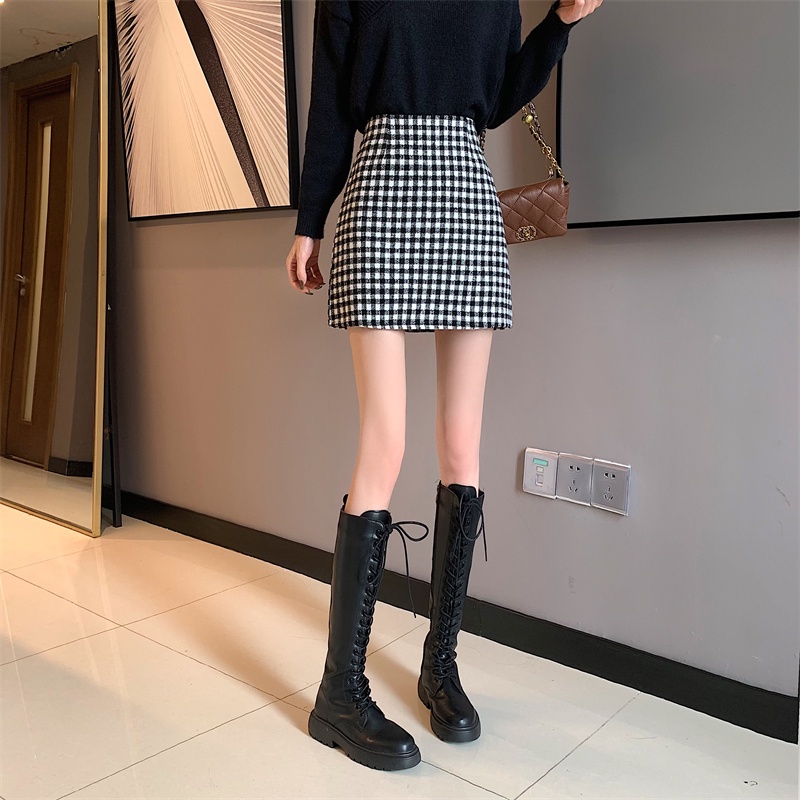 Chân váy chữ A lưng cao họa tiết sọc caro thời trang cho nữ
 | BigBuy360 - bigbuy360.vn