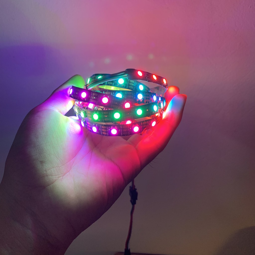Đèn LED WS2812B 60 bóng led/m 5VDC có băng keo trang trí