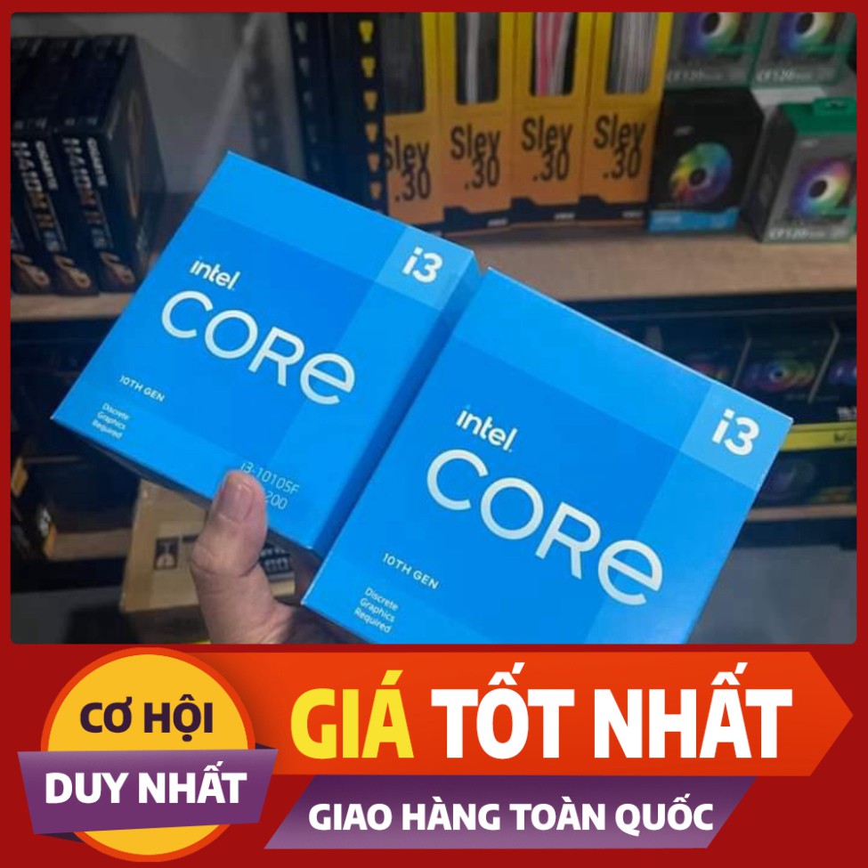 CPU Intel Core i3-10105F (3.7GHz turbo up to 4.4Ghz, 4 nhân 8 luồng, 6MB Cache, 65W) - Socket Intel LGA 1200 [hàng chính