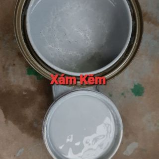 Sơn sắt kẽm màu xám kẽm lon 2.7 Kg & tặng cọ