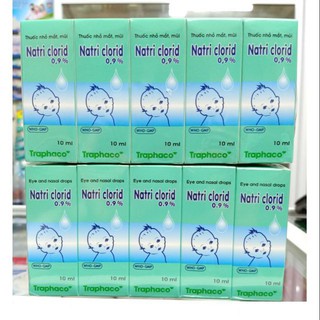 Nước Muối Sinh Lý Natri Clocid 0,9% Traphaco Nhỏ , Rửa Mắt Mũi Miệng Cho Bé Sơ Sinh 10ML